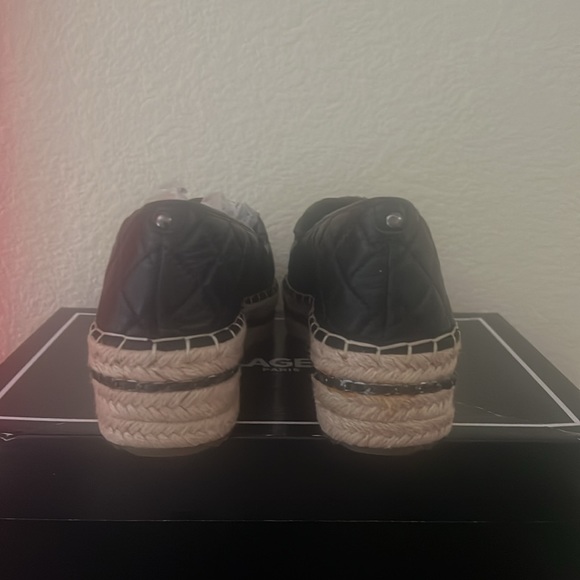 Karl Lagerfield Paris DALIA Quilted Nappa black shoes, size 8.5 M - Picture 5 of 10